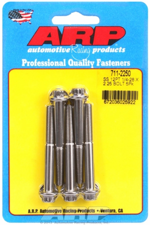 ARP "1/4""-28 x 2.250 12pt SS bolts" (5pcs)