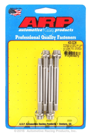 ARP 5/16-24x3.500 SS 12pt WP pulley w/ 2.250" fan spcr stud