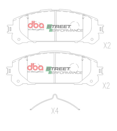 Klocki hamulcowe przednie DBA Brake Pads Street Performance - DB15067SP TOYOTA KLUGER