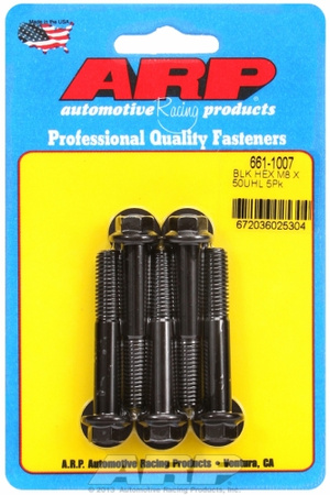 ARP M8 x 1.25 x 50 hex black oxide bolts (5pcs)