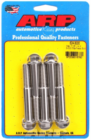 ARP "7/16""-14 X 3.000 hex 1/2 wrenching SS bolts" (5pcs)