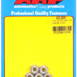 ARP "1/4""-20 SS coarse nyloc hex nut kit" (5pcs)
