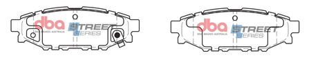 Klocki hamulcowe tylne DBA Brake Pads Street Series Ceramic - DB1803SS SUBARU BRZ Forester Impreza Legacy BL5 BLD BP5 BPD BRD Outback XV TOYOTA GT86