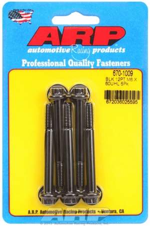 ARP M6 x 1.00 x 60 12pt black oxide bolts (5pcs)