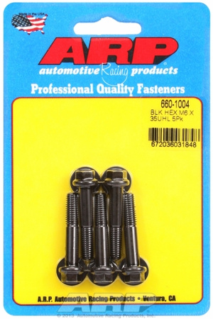 ARP M6 x 1.00 x 35 hex black oxide bolts (5pcs)