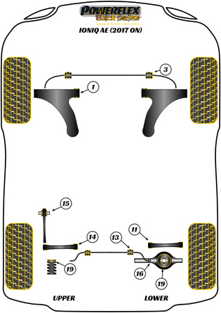 Tuleja stabilizatora przód 23.2mm   Powerflex Black Series Hyundai Ioniq AE (2017 on) PFF26-103-23.2BLK