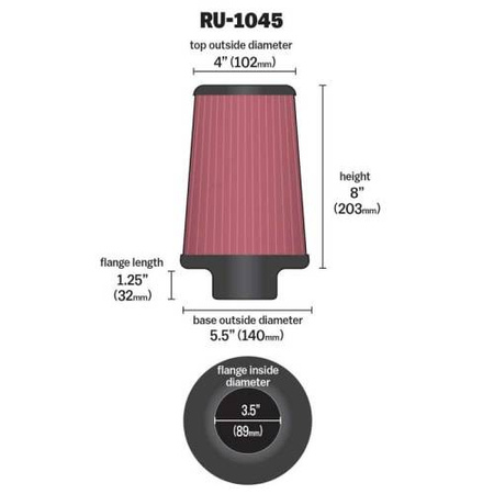 K&N Universal-Kegelfilter - RF-1045