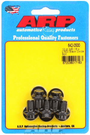 ARP "3/8""-16 x 0.500 12pt black oxide bolts" (5pcs)