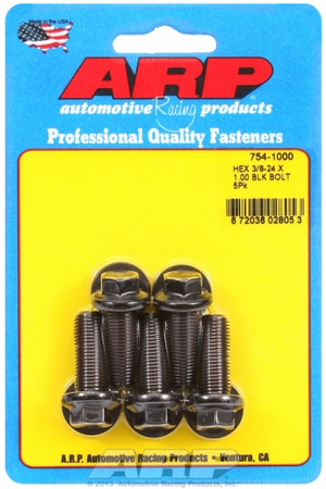 Śruby ARP "3/8""-24 x 1.000 hex 7/16 wrenching black oxide bolts" 5pcs
