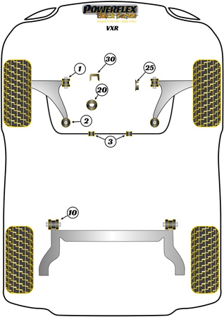 Stabilisatorbuchse vorne 20mm Powerflex Polyurethanbuchse Black Series Vauxhall / Opel Corsa Models Corsa D (2006-2014) VXR/OPC PFF80-1103-20BLK