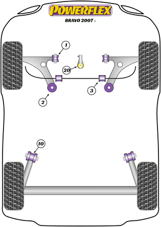 Przednia tuleja przedniego wahacza 12mm Powerflex Road Series Fiat Bravo (2007 - 2016) PFF16-701