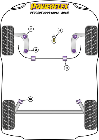 Front Arm Front Bush  Powerflex Polyurethane Bush Road Series Peugeot 2008 (2013-2019) PFF12-201-56