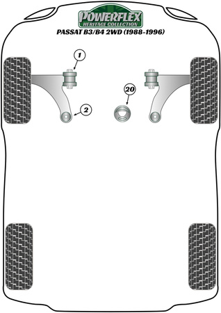 Rear Lower Engine Mount Insert, Diesel Powerflex Polyurethane Bush Heritage Collection Volkswagen Passat Models Passat B3/B4 (1988 - 1996) Passat B3/B4 2WD (1988 - 1996) PFF85-245RH