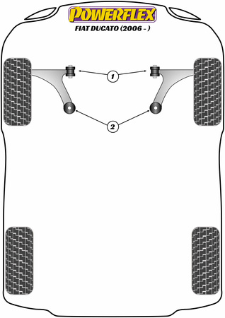 Első keresztlHUNőkaros hátsó persely  Powerflex poliuretán szilent Road Series Fiat Ducato (2006 - ON) PFF50-5702