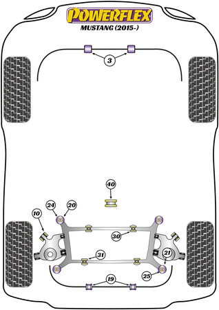 Tylna tuleja drążka stabilizatora 22mm Powerflex Road Series Ford Mustang (2015-2023) PFR19-1719-22