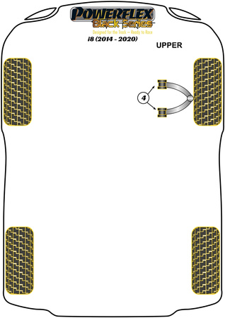 Obere Querlenkerbuchse vorne Powerflex Polyurethanbuchse Black Series BMW i8 (2014 - ON) PFF5-6004BLK