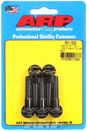 ARP "5/16""-18 X 1.500 hex black oxide bolts" (5pcs)
