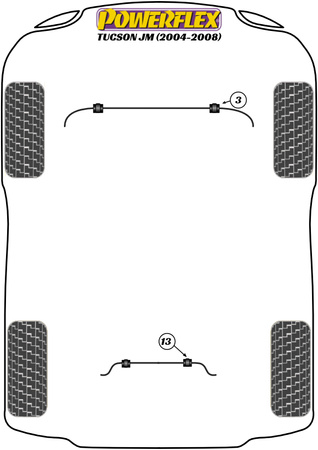 Front Anti Roll Bar Bush 23.2mm  Powerflex Polyurethane Bush Road Series Hyundai Tucson / iX35 Models Tucson JM (2004 - 2008) PFF26-103-23.2