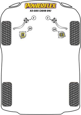 Jack Pad adapteris Powerflex poliuretano įvorė Road Series BMW X Series X5 Series X5 G05 (2018 on) PF5-4660