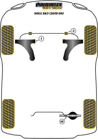 Tuleja stabilizatora przód 23.2mm   Powerflex Black Series Kia Soul Models & Soul SK3 (2019 on) PFF26-103-23.2BLK