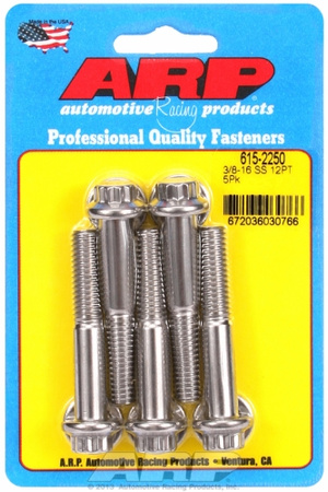 ARP "3/8""-16 x 2.250 12pt 7/16 wrenching SS bolts" (5pcs)