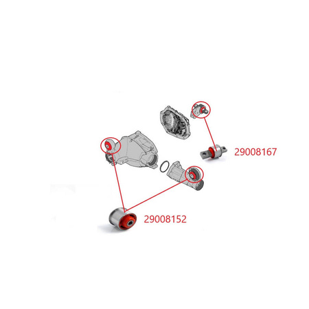 Zestaw tulei mostu przedniego - MPBS: 29008110 Jeep Commander XK / XH, Grand Cherokee III WK/WH,