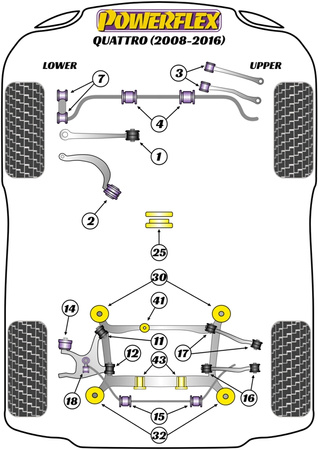 Tuleja przedniego dolnego wahacza do nadwozia   Powerflex Road Series Audi A4 / S4 / RS4 & A4 / S4 / RS4 B8 (2008-2016)\A4 Quattro Inc. Allroad (2008 - 2016) PFF3-702