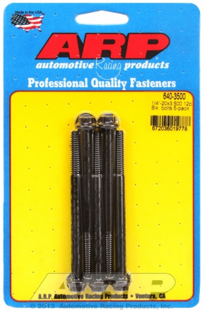 ARP "1/4""-20 x 3.500 12pt black oxide bolts" (5pcs)