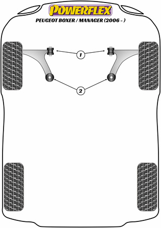 Querlenker Hinterrad Buchsen  Powerflex Polyurethanbuchse Road Series Peugeot Boxer / Manager (2006-ON) PFF50-5702
