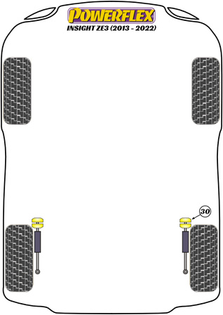Tuleja górnego mocowania tylnego amortyzatora Powerflex Road Series Honda Insight ZE3 (2014 on) PFR25-430