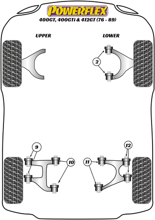 Rear Lower Wishbone Outer Bush Powerflex Polyurethane Bush Road Series Ferrari 400GTi, 412GT (1976 - 1989) PF17-200