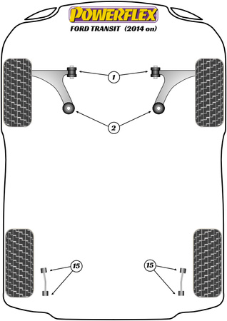 Hintere Drop-Link-Buchse Powerflex Polyurethanbuchse Road Series Ford Transit Transit (2013 on) PFR19-9015