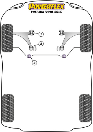 Stabilisatorbuchse vorne 26,6 mm Powerflex Polyurethanbuchse Road Series Chevrolet Volt MK1 (2010 - 2015) PFF80-1503-26.6