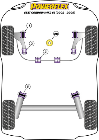 Tuleja mocowania tylnej belki Powerflex Road Series Seat Cordoba Models & Cordoba MK2 6L (2002 - 2009) PFR85-610