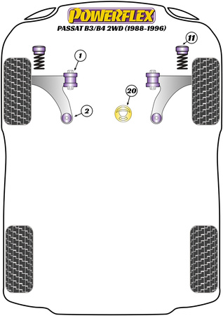 Zestaw śrub regulacji kąta pochylenia PowerAlign (12mm x 60mm) Powerflex road+black Volkswagen Passat Models & Passat B3/B4 (1988 - 1996)\Passat B3/B4 2WD (1988 - 1996) PFA100-12