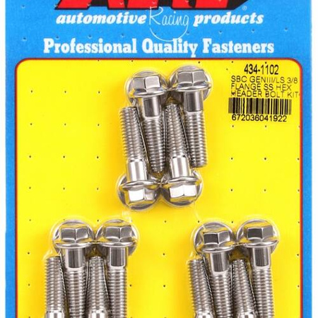 Zestaw śrub głowicy cylindrów ARP 434-1102 SBC GENIII/LS 3/8 FLANGE SS HEX HEADER BOLT KIT Chevrolet LS Gen III IV