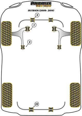 Vordere Stabilisatorbuchse Powerflex Polyurethanbuchse Black Series Subaru Outback Outback (2009 - 2014) PFF69-903-23BLK