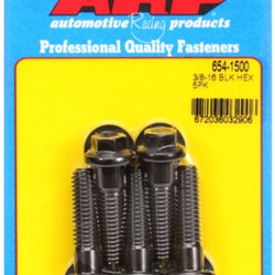 ARP "3/8""-16 x 1.500 hex 7/16 wrenching black oxide bolts"(5pcs