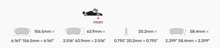 Ferodo Racing DS1.11 priekinės stabdžių kaladėlės FCP1073W BMW 3 E46 Touring 5 E39 X3 E83 Z4 E85 Coupe' E86 