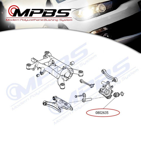 Rear knuckle bush - MPBS: 0802635 BMW 5 E39, E60 / E61, 6 E63 E64, 7 E38, E65 E66 E67, X5 E53, Z8 E52,