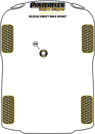 Unterer Einsatz des Motorlagers Powerflex Polyurethanbuchse Black Series Suzuki Swift Sport MK4 (ZC33S) (2018-) PFF73-520BLK