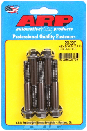 ARP "5/16""-24 x 2.250 hex black oxide bolts" (5pcs)