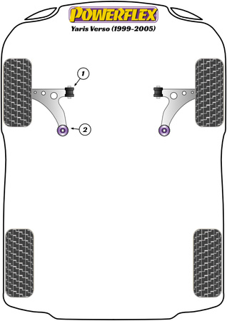 Front Wishbone Rear Bush  Powerflex Polyurethane Bush Road Series Toyota Yaris Verso (1999-2005) PFF76-1002