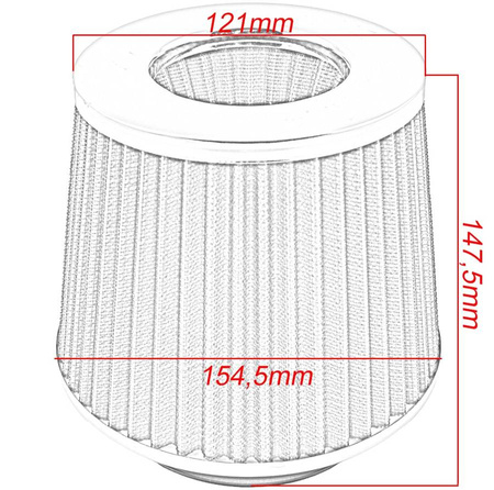 IRP conical air filter 147.5mm