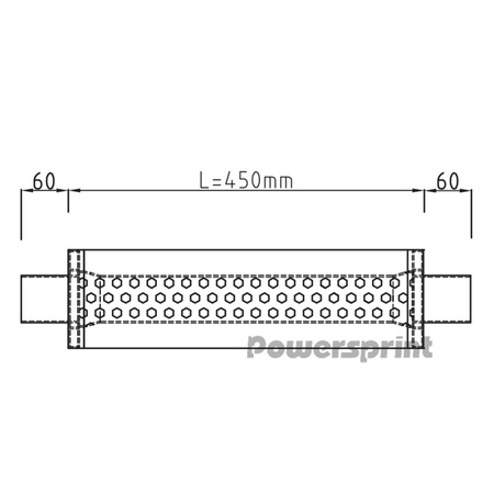 Powersprint HF-45 universal oval silencer