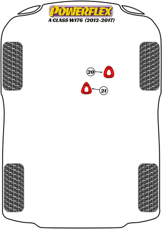 Wkładka górnego mocowania silnika Powerflex Road Series Mercedes-Benz A Class W176 inc. A45 AMG (2012-2017) PFF40-120