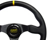 Leather steering wheel QSP 3 spoke 350mm flat
