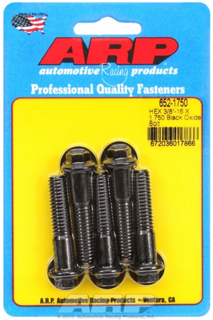 ARP "3/8""-16 X 1.750 hex black oxide bolts" (5pcs)