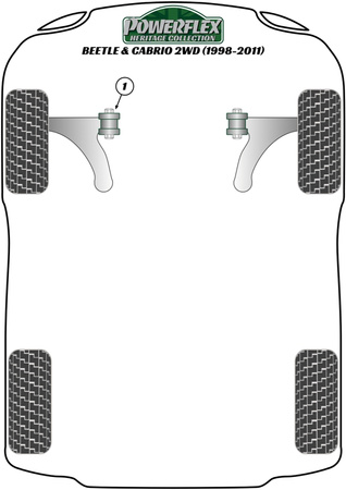 Front Anti Roll Bar Link Bush Kit Powerflex Polyurethane Bush Heritage Collection Volkswagen Beetle Models Beetle A4 inc Cabrio (1998-2011) Beetle & Cabrio 2WD (1998-2011) PFF85-413H
