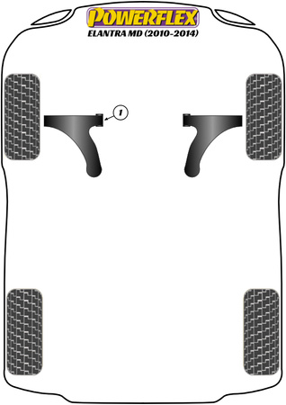 Első keresztlHUNőkaros első persely dőlésszög állítható Powerflex poliuretán szilent Road Series Hyundai Elantra Models Elantra MD/JK (2010 - 2014) PFF26-101G